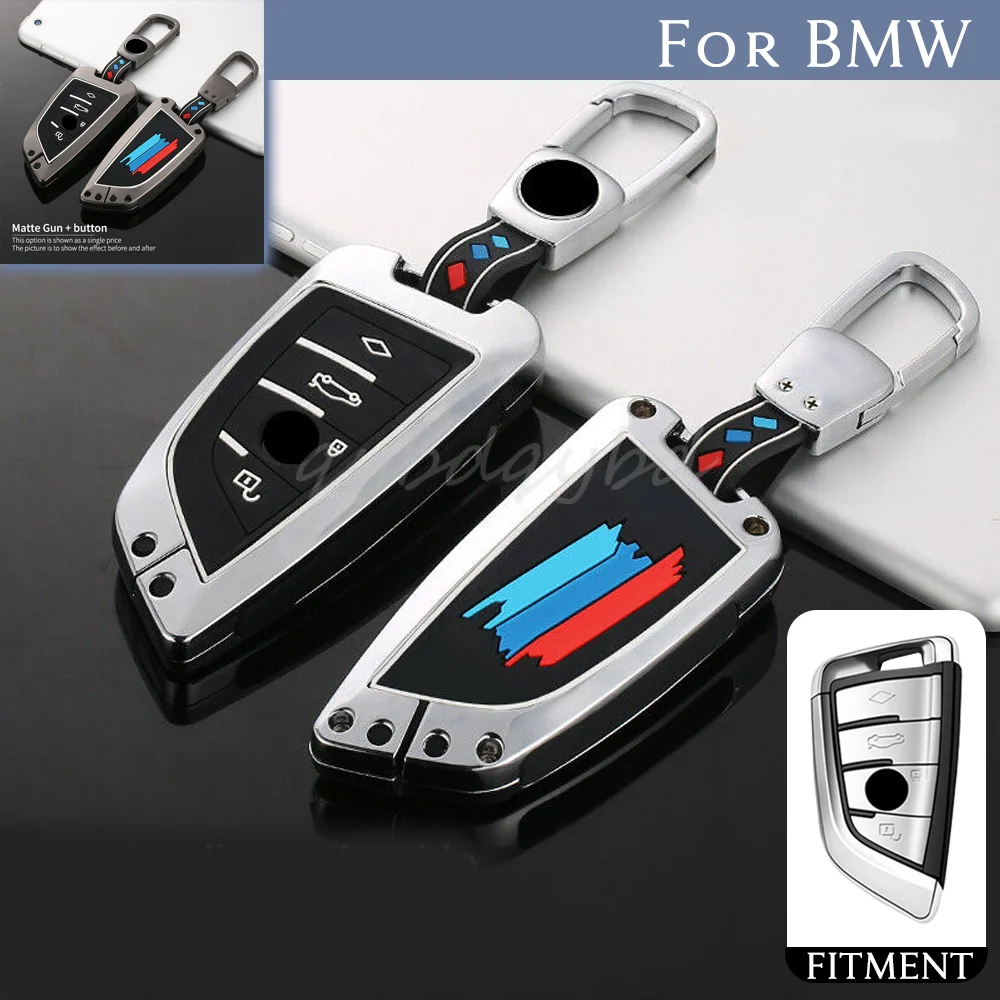 

Luminous Zinc Alloy Remote Start Car Key Cover Case Fob Shell Protector Holder Accessories For BMW X1 X5 X6 5 Series 7 Series