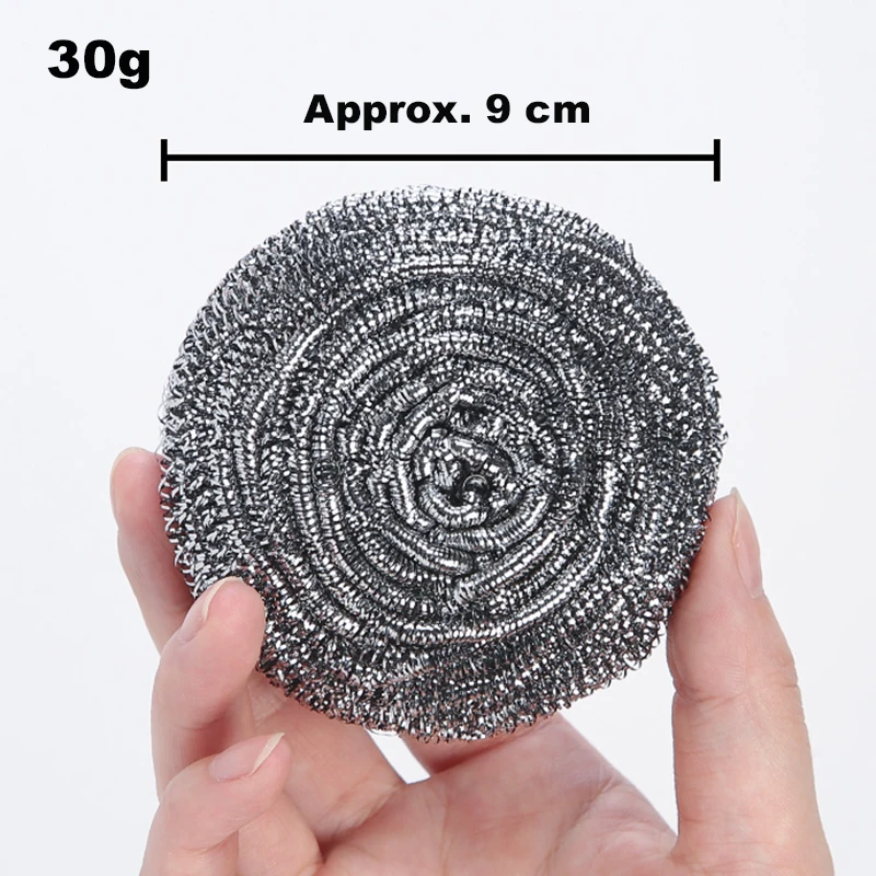 Esponja de aço inoxidável do metal das bolas do scourer da cozinha para os potenciômetros e as panelas de lavagem dos bens do agregado familiar