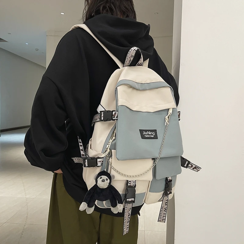 Mochila Harajuku Ulzzang para estudiantes de secundaria, morral de gran capacidad para estudiantes de secundaria, 2021