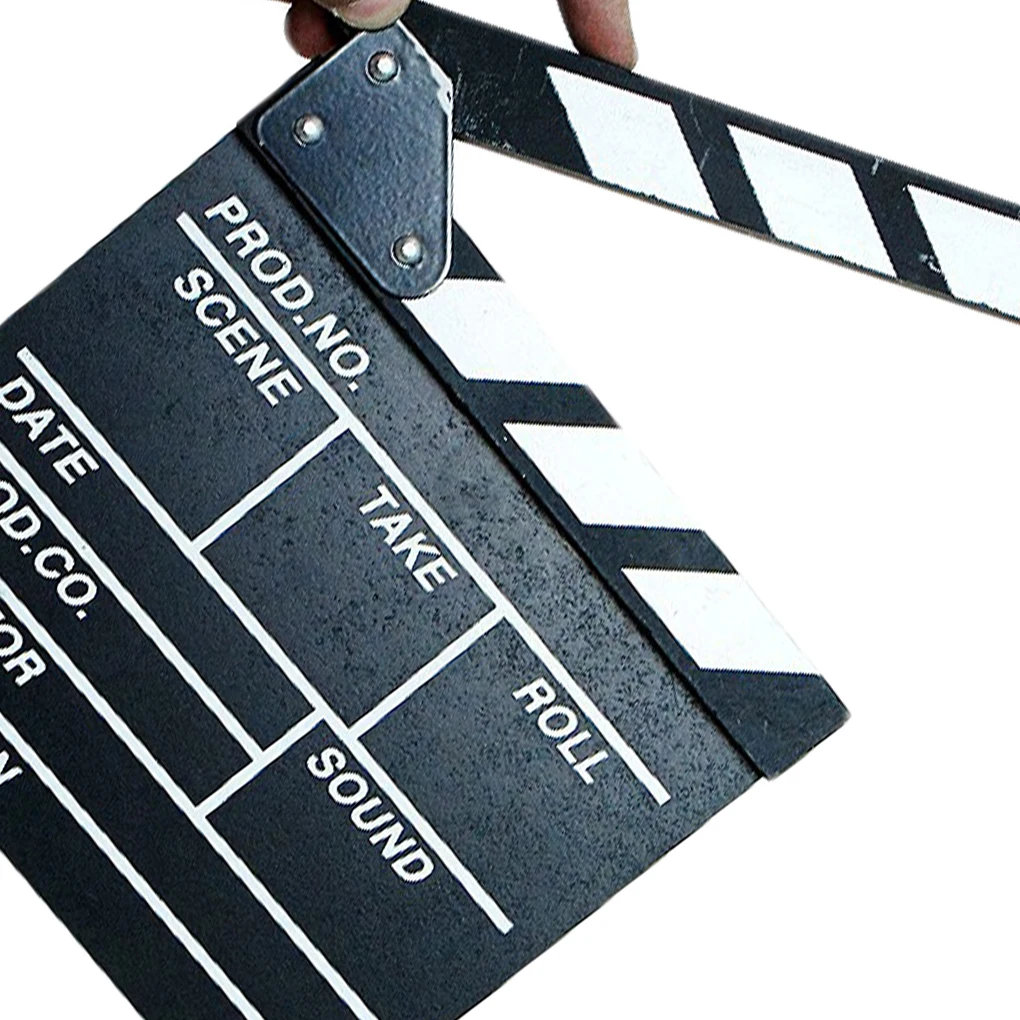 Movie Clapperboard Notice Plate Printed Pattern Director Clapperboards Scene Boards 30*27CM Large Chinese white