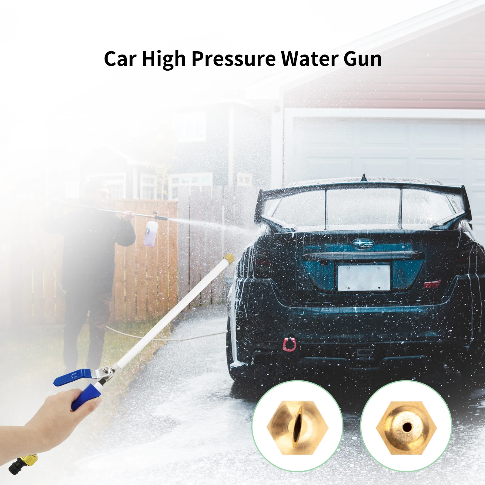 

Car High Pressure Water Gun Jet Hose Wand Nozzle Sprayer Watering Spray Sprinkler Cleaning Tool Auto Wash Lance Garden Washer