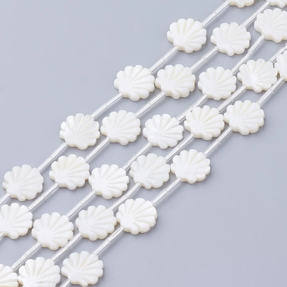 1mm Hole Natural White Shell Bead Mother of Pearl Shell Bead for Handmade Bracelet Necklace DIY Jewelry Making Accessories