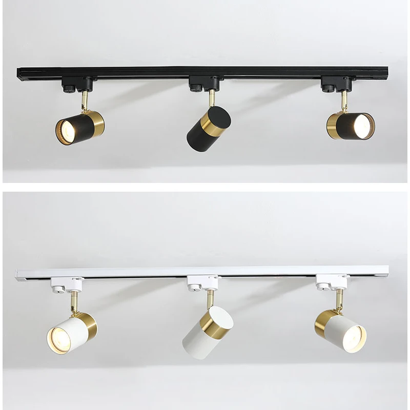 Led track ceiling lamp freely collocation spotlight home background wall living room clothing store guide rail slide track ceil