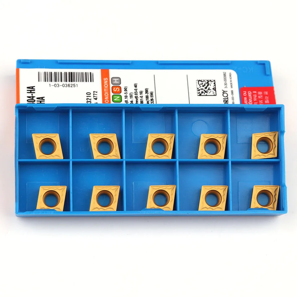 선반 터닝 공구의 오리지널 텅스텐 카바이드 인서트, CCMT09T304 HMP NC3020 PC9030 NC3030 NC3120 10 개