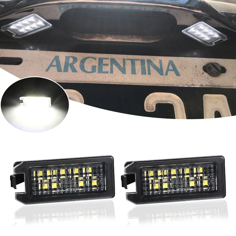 2PCS LED License Number Plate Lights For Fiat 500 500C Jeep Grand Cherokee Compass Patriot Maserati OEM#:68228930AA,68228931AA