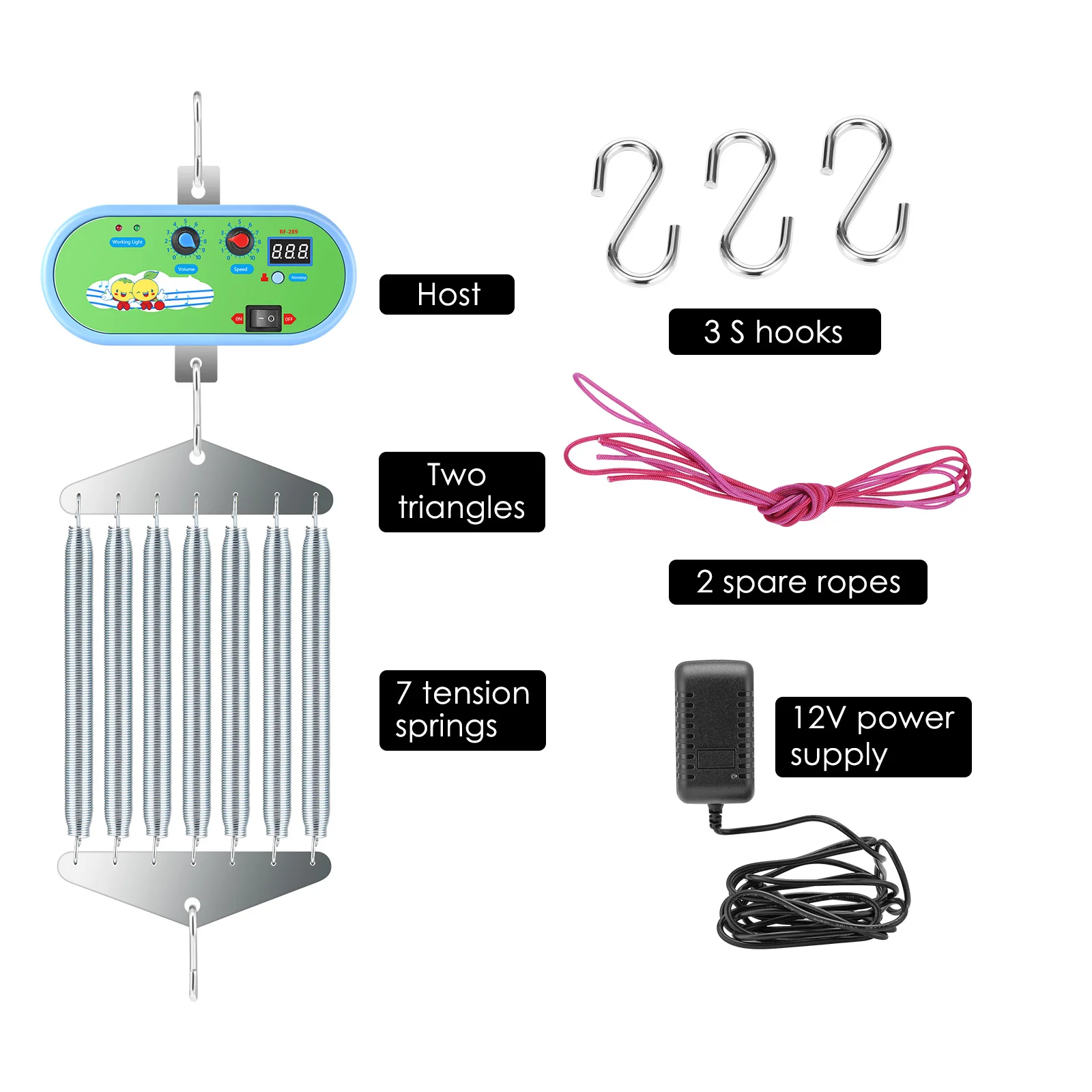 Balanço do bebê bouncer controlador mola automática para berço do bebê e rede do bebê com temporizador ajustável librem suas mãos