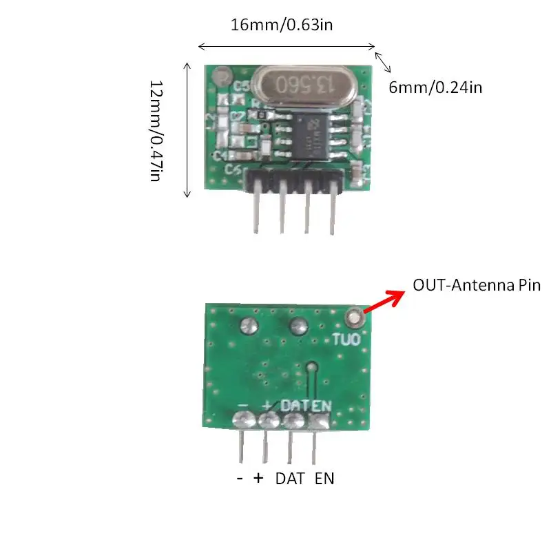 433 Mhz Superheterodyne Module Thu RF Và Module Phát Có Ăng Ten Cho Arduino DIY Bộ 433 Mhz Điều Khiển Từ Xa