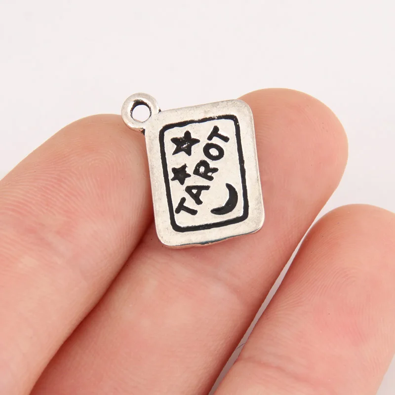 20pcs Silver Color Cute Predict Tarot Charms Star And Moon Pendant For DIY Handmade Jewelry Making Accessorie 18x14mm