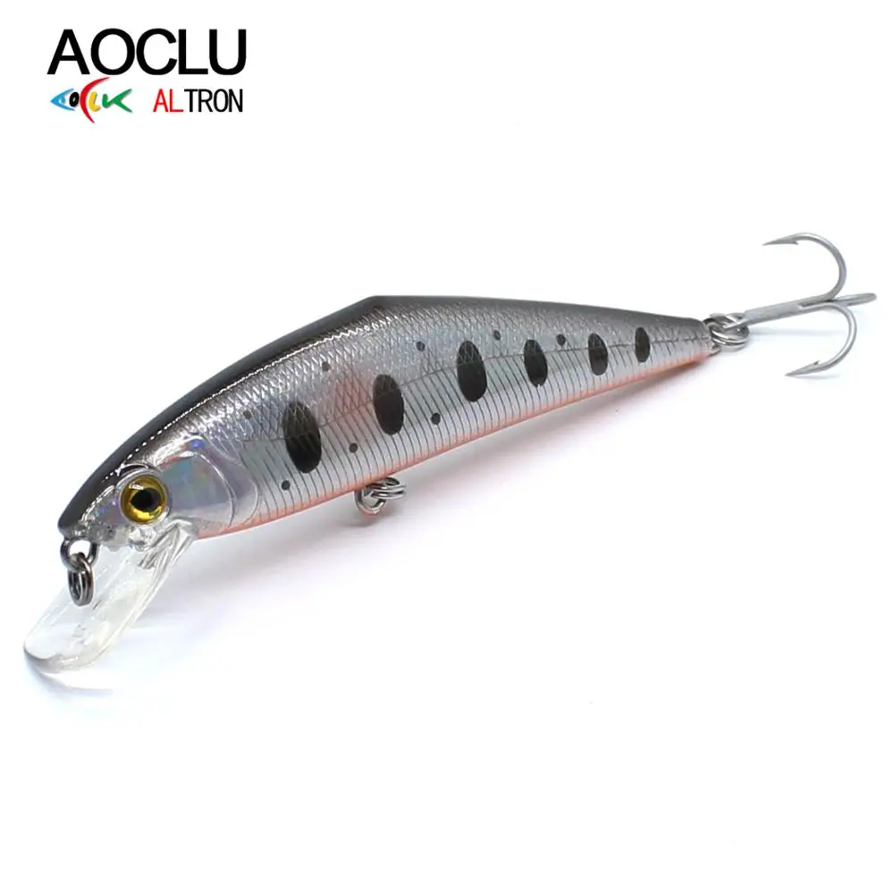 AOCLU Sinking Wobbler 85mm 13.6g Hard Bait Flat Body Minnow Crankbait Lure Bass Trout Tuna Inshore Boat Fishing