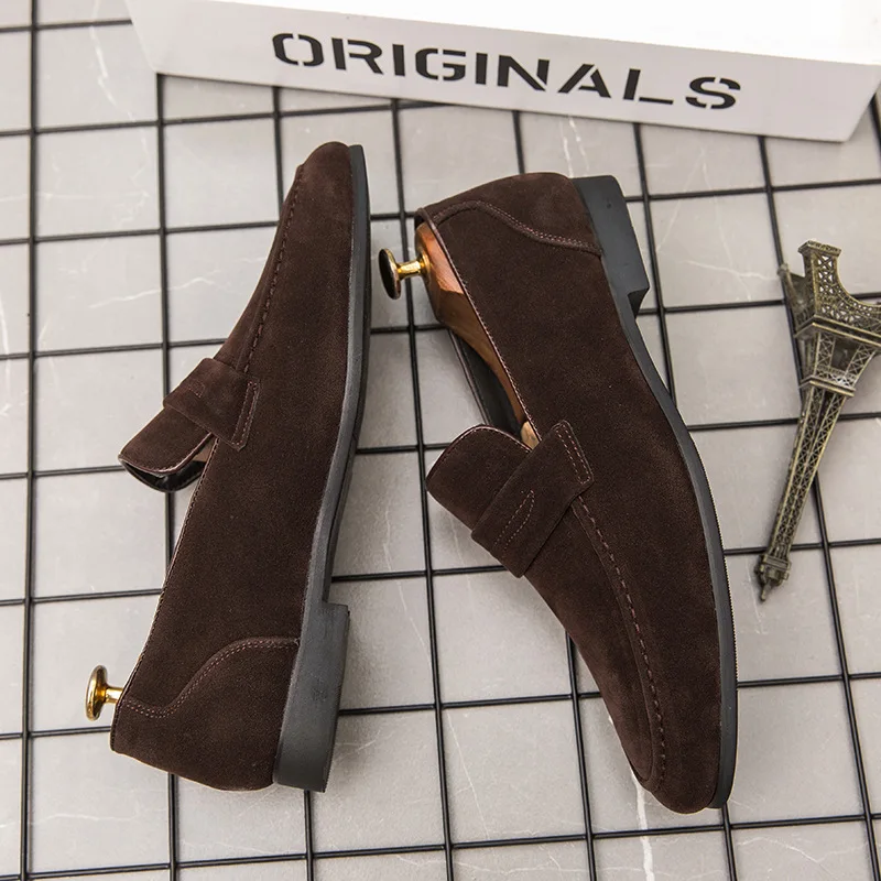 2024 Slip On Men Casual Shoes Comfortable Fashion Luxury Brand High Quality Suede Leather Slipper Loafers Summer Shoes