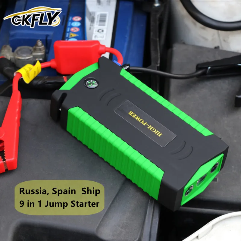 GKFLY 12V Car Battery Booster 16000mAh Car Jump Stater Starting Device Portable Power Bank Jumpstart for Petrol Diesel Car