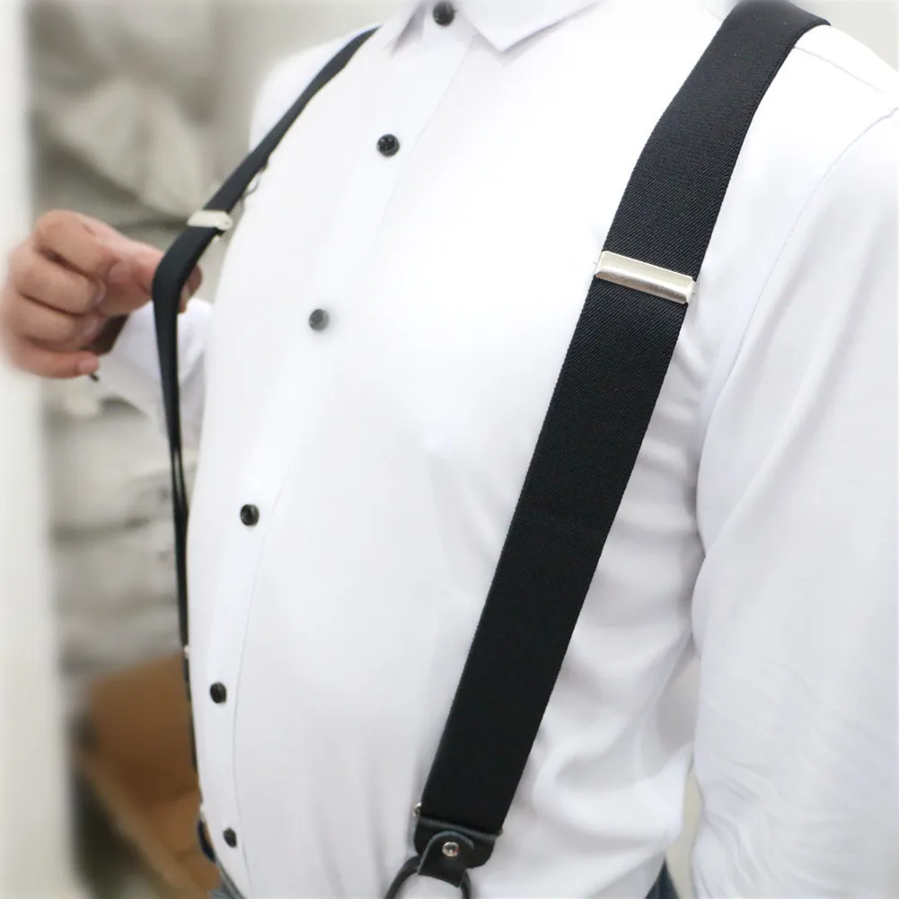 Multi Pattern grid Men's suspenders casual Fashion braces High quality leather suspenders Adjustable 6 clip Belt Strap