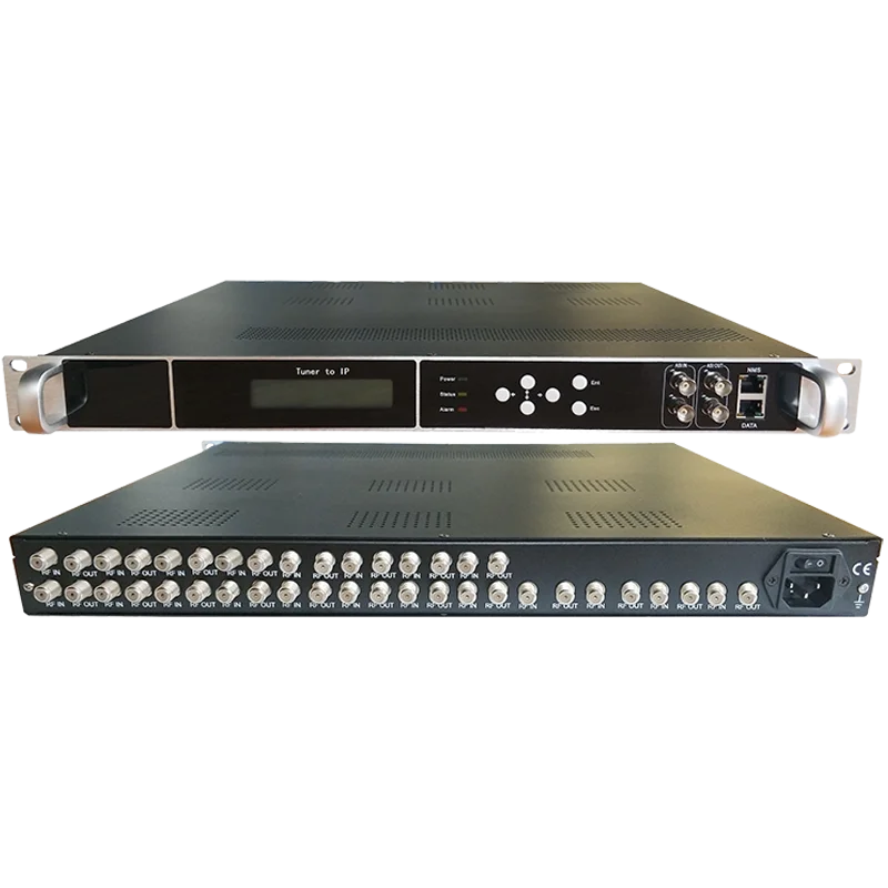 المهنية التلفزيون الرقمي Headend FTA 20 ناقلات DVB-S/S2 RF FTA موالف 2 ASI إلى IP بوابة BISS استقبال الأقمار الصناعية