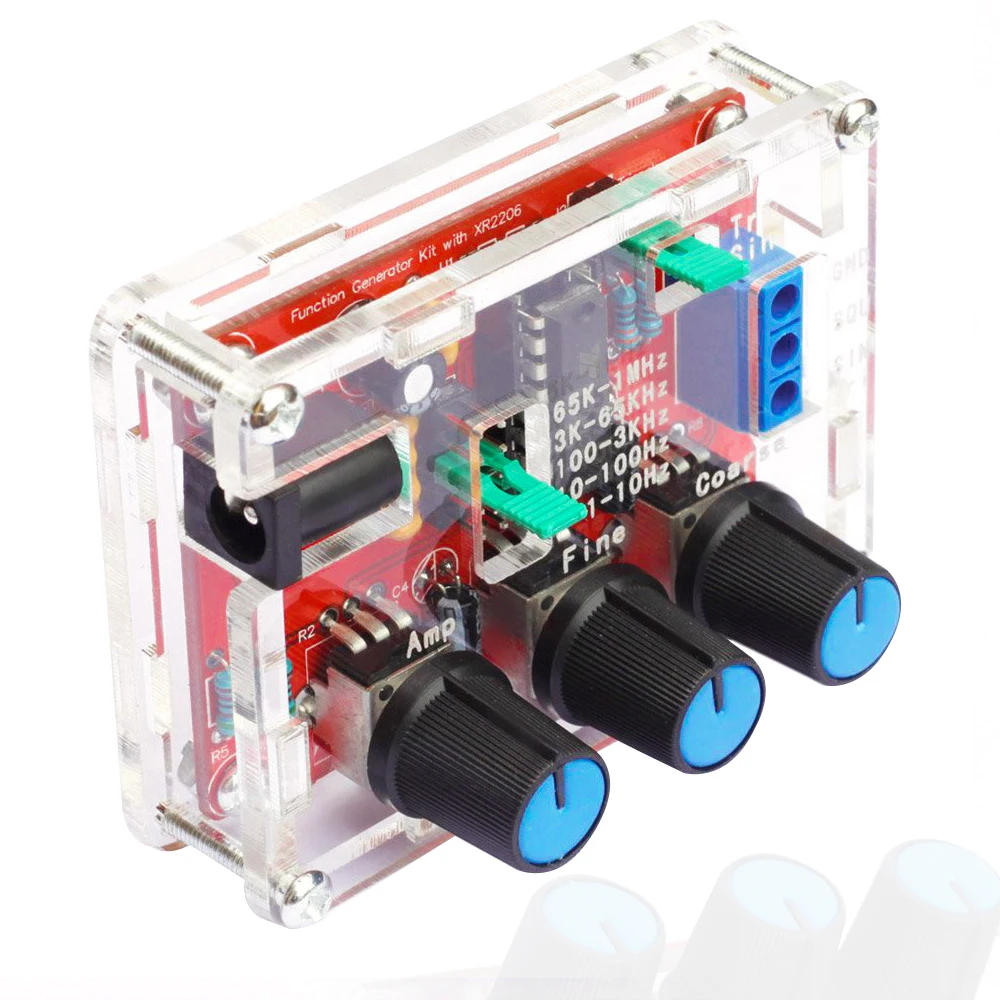1HZ-1MHZ XR2206 기능 신호 발생기 DIY 키트 사인/삼각형/사각 출력 신호 발생기 가변 주파수 진폭