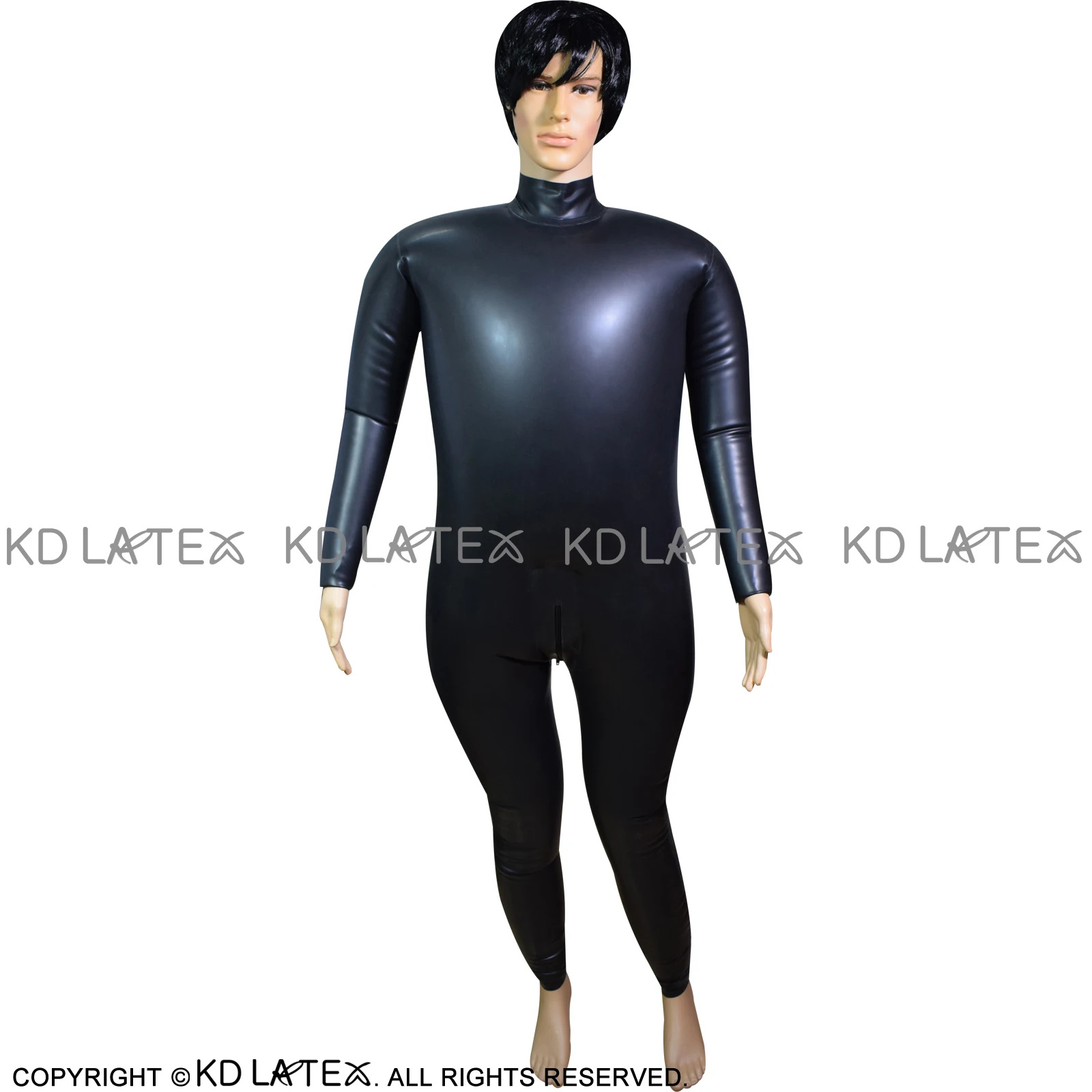 Black Sexy Inflatable Latex Catsuit With Back Zip Rubber Bodysuit Overall Zentai Body Suit LTY-0083