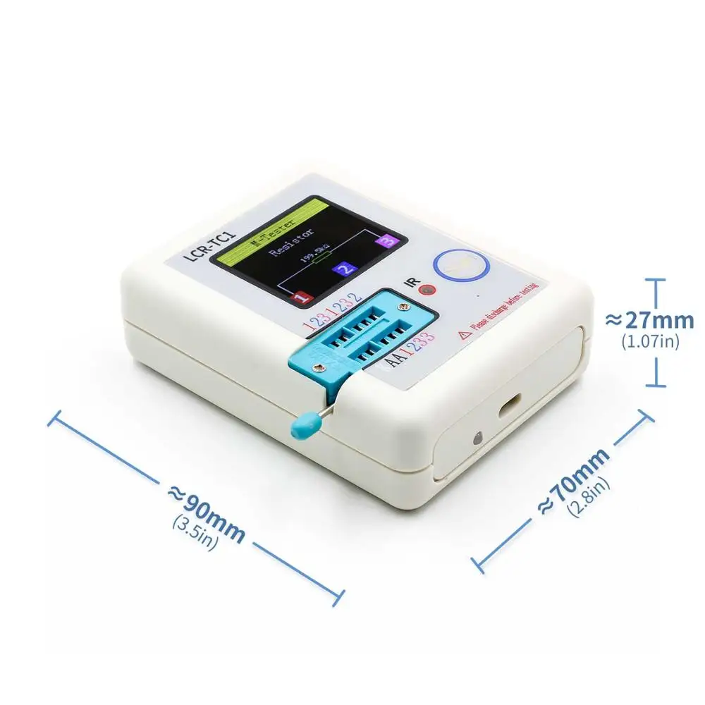 2017 Transistor Tester TFT Diode Triode Capacitance Meter LCR ESR NPN PNP MOSFET LCR-TC1 1.77inch TFT Free Shipping