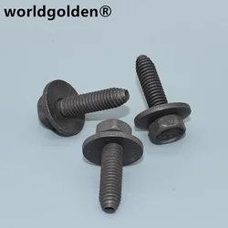 worldgolden 100pcs metal fasteners Zinc Black Hexagon Tapping Screw for GM 11503834*,20351035*