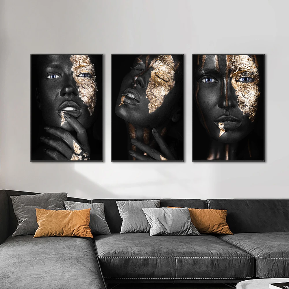 

3pcs Set Africa Black Women Canvas Painting Fashion Modern Nordic Style Wall Art Posters And Prints For Living Room Home Decor