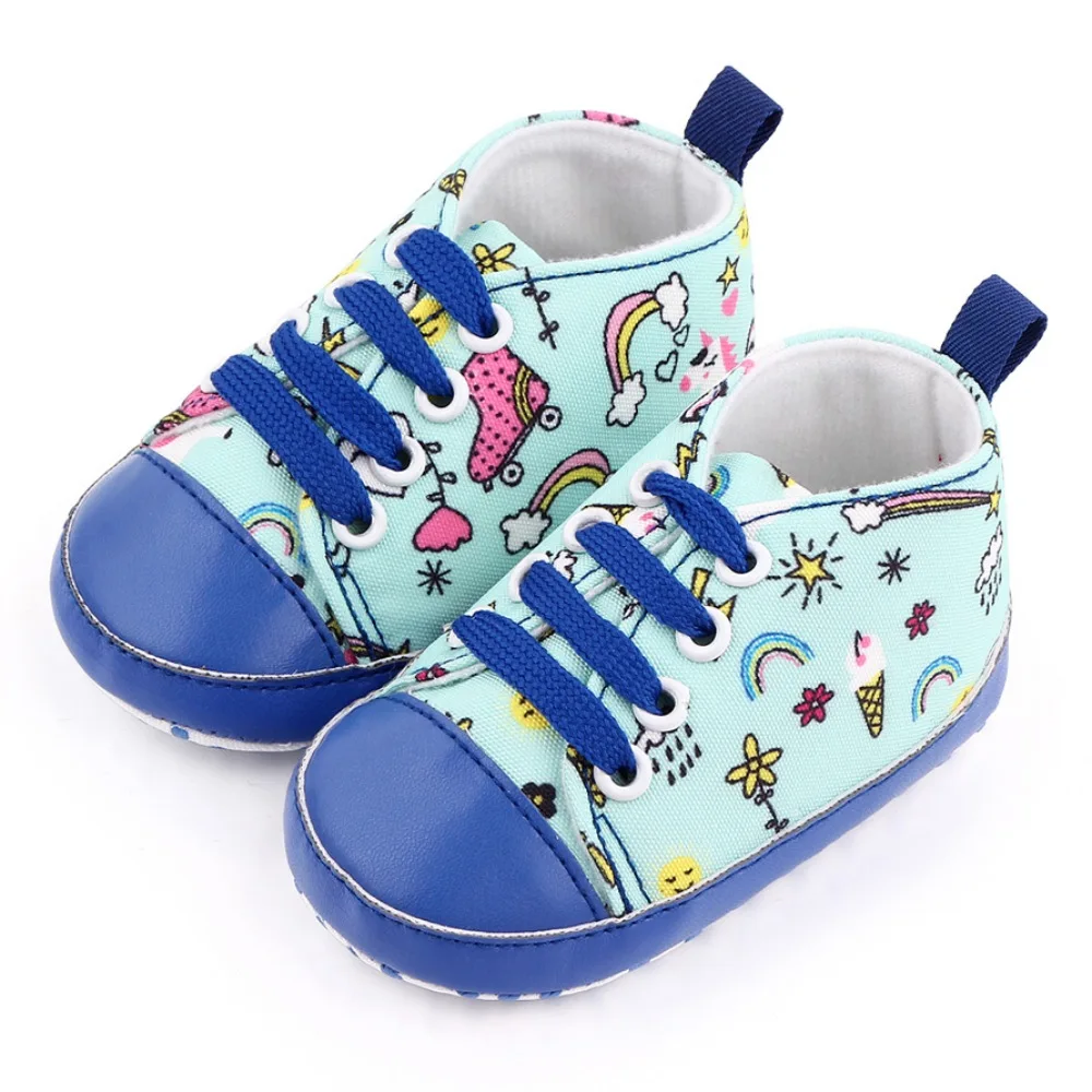 

Infant Soft-soled Toddler Shoes Lace-up First Walkers Baywell Autumn Baby Boys Girls Cartoon Pattern Casual Sneaker