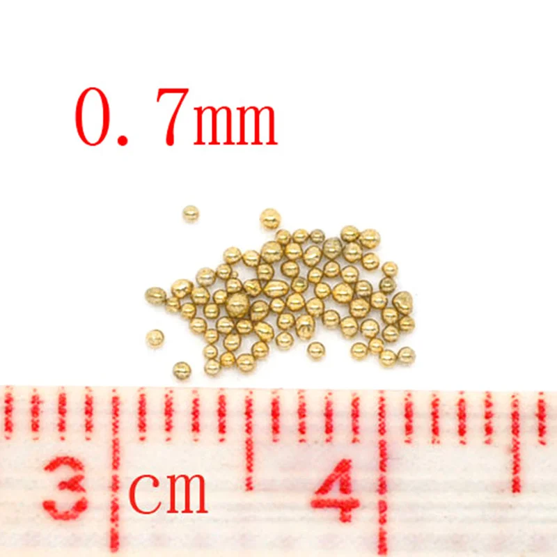 50g Micro Beads Ball Crystal Nail Caviar Beads Glass Trend Caviar Nail Art Decorations Tips Gold Color 0.7mm