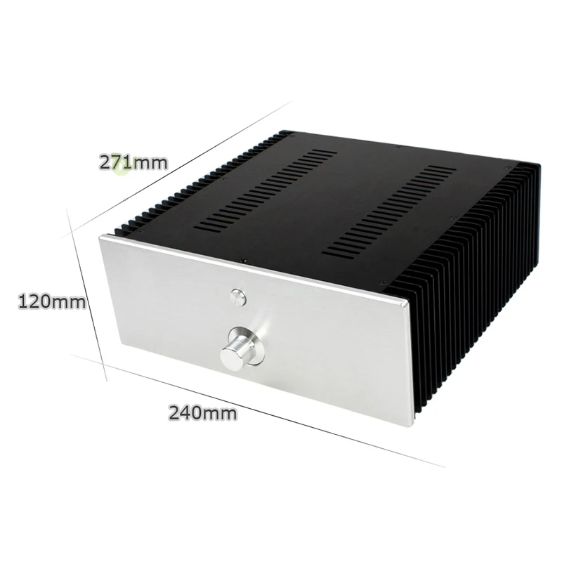 2412B Aluminum Audio Amplifier Chassis Shell For HD1969 AMP Class A CNC Shell Case with radiator 240*120*271mm