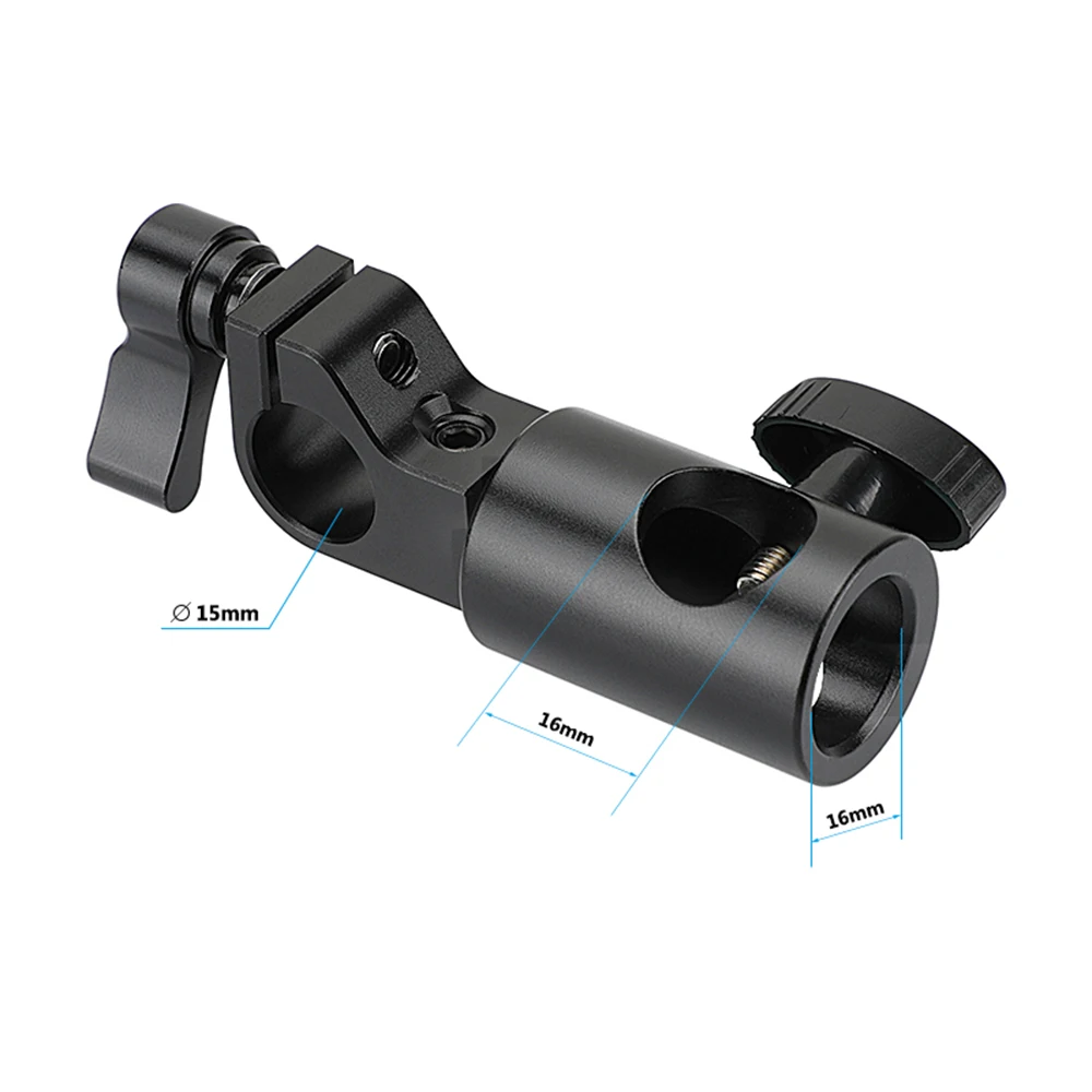 CAMVATE-Cabeça Stand Light com Standard, único Rod Holder, braçadeira, 1/4 "-20 Rosca Parafusos, 16mm, 15mm Rod Montagem