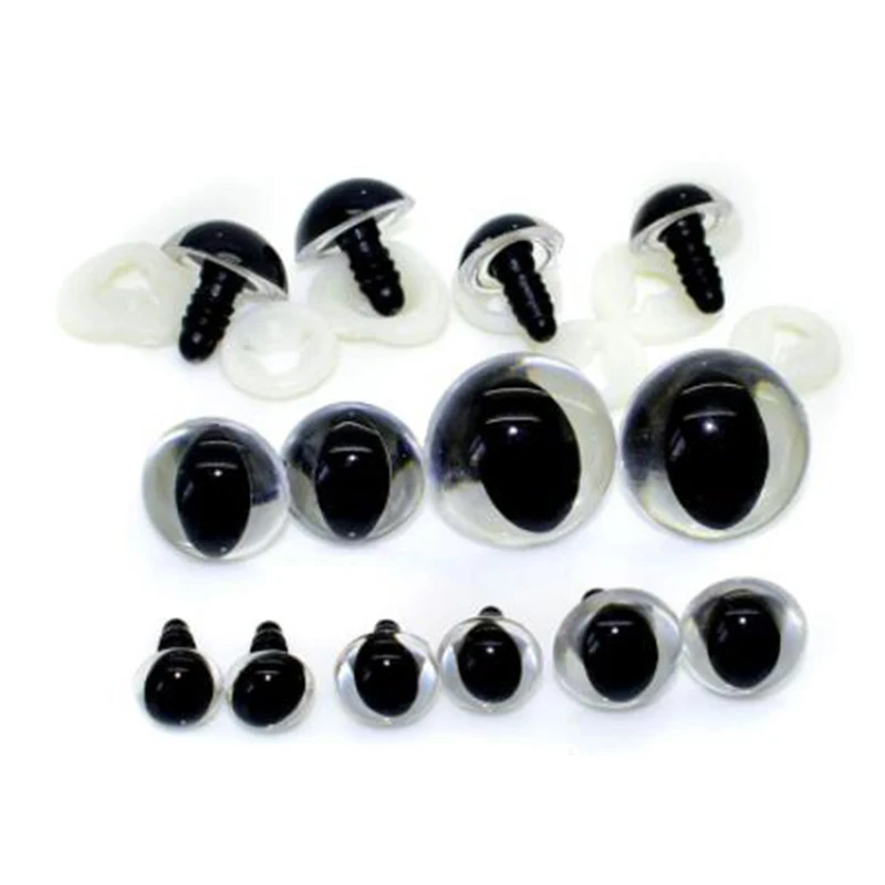 10-30mm Clear Plastic Safety Eyes Handmade Dolls Accessories for Amigurumi or crochet Cat Bear doll Animal Puppet Making