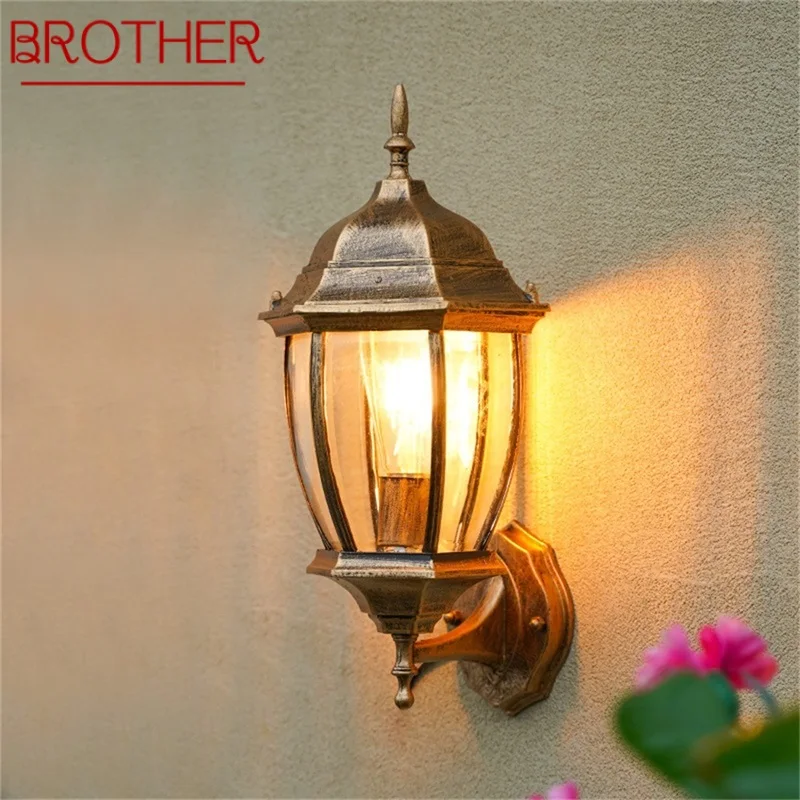 

BROTHER Classical Outdoor Wall Lamp Waterproof IP65 Retro Sconces Lighting Decorative for Home Porch