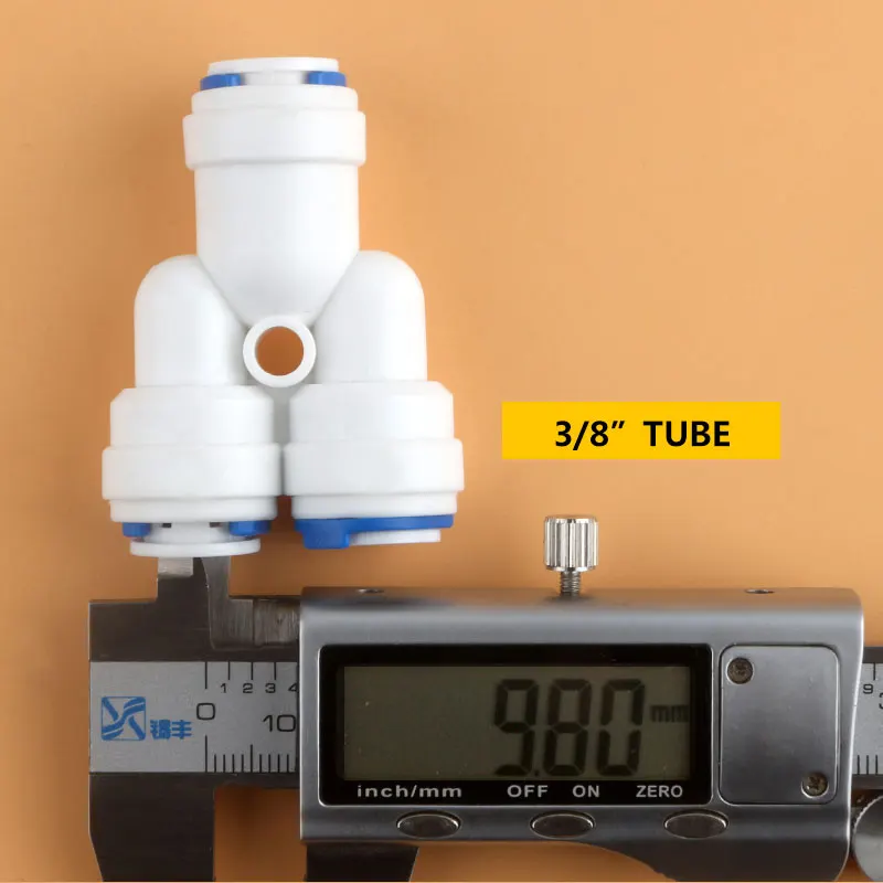 3/8 "To 3/8" YประเภทTee 3 Way Tube Quick Connect Fit RO Reverse Osmosisระบบตัวเชื่อมต่อAquariumน้ำท่อ
