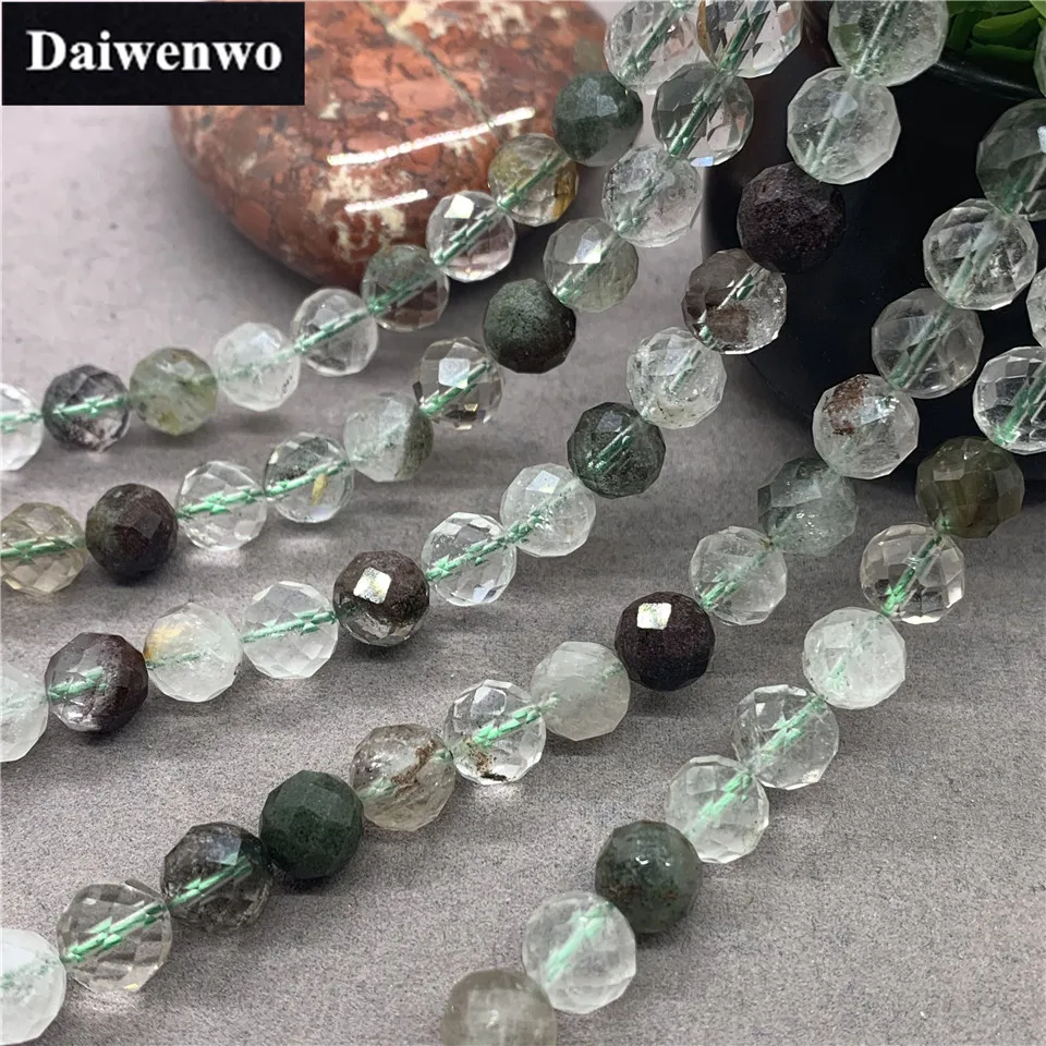 

Green Phantom Quartz Beads 6/8mm Faceted Natural Stone Cut Loose Gem DIY