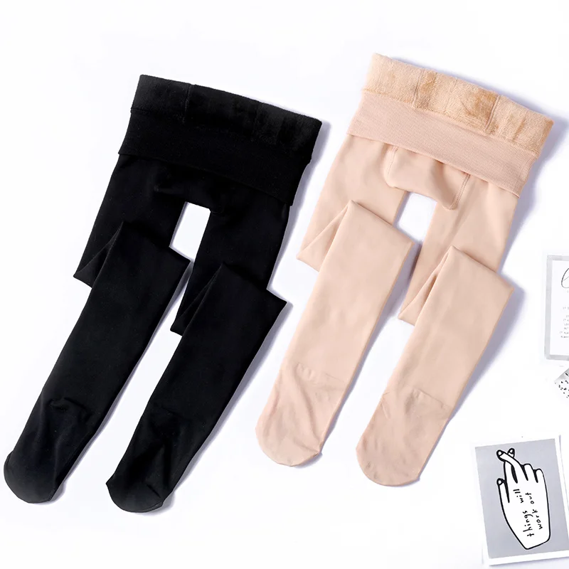 Fleece Leggings Women Wear Flesh-colored Light-leg Long Trousers Inside and Outside Thick Warm Nude Socks