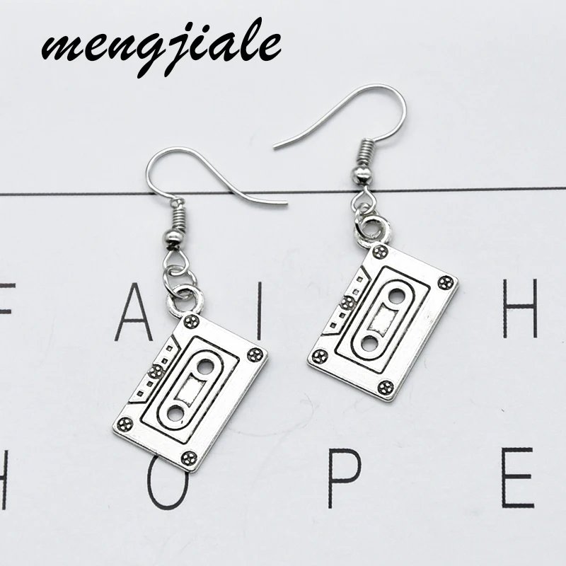 1pair  retro Handmade  SimpleDesign cassette tape style tape Earrings Drop Earrings drop shipping