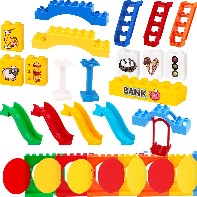 Swing Slide Ferris Wheel Big Size Building Blocks Compatible With Brand Accessories Bricks Toys For Children Kids Gifts