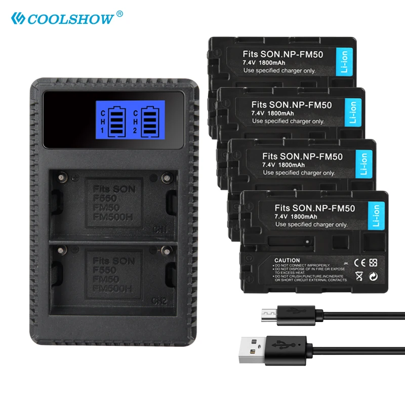 FM50 1800mAh Baterias Recargables Litio Per Sony NP-FM51 NP-FM30 NP-FM55H DCR-PC101 A100 DCR-PC103 Serie DSLR-A100 NP-FM50