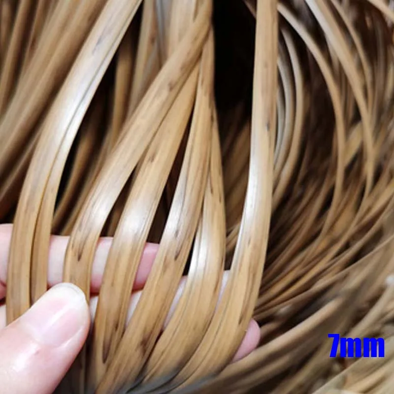 3mm Round Retro Wood Style PE Gradient Synthetic Rattan Plastic Cane Weaving Material For Knit Repair Chair Basket Table Sofa