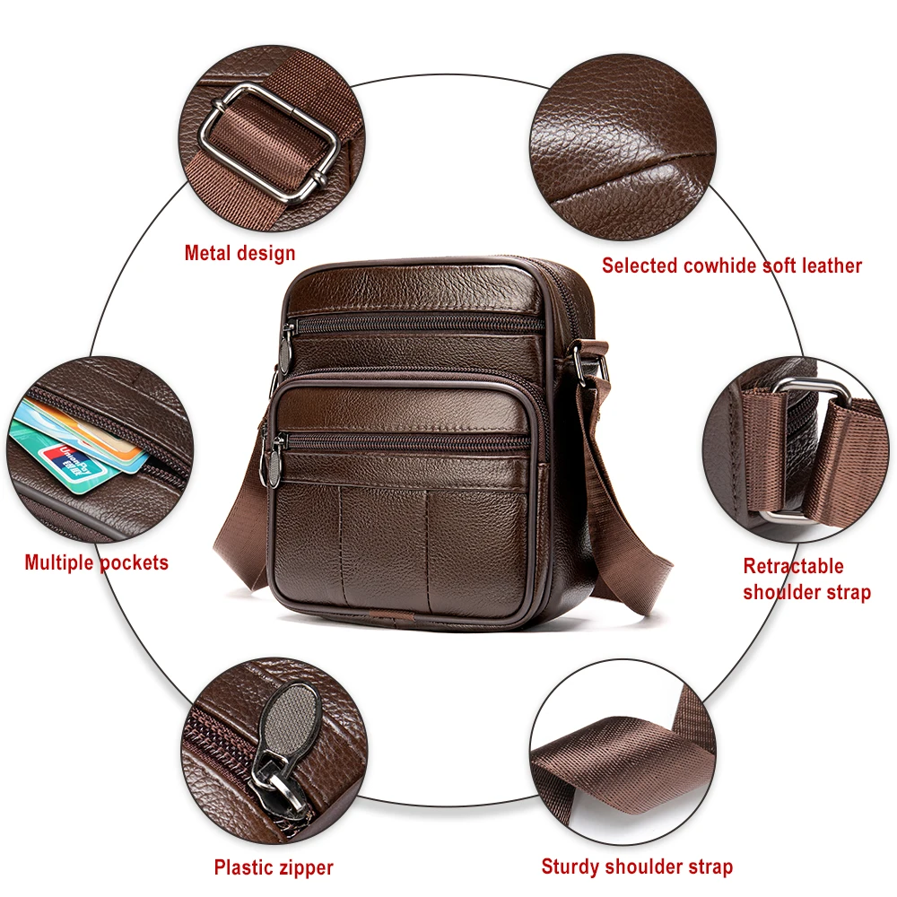 MVA Men\'s Bags Genuine Leather Shoulder/Crossbody Bags For Men Messenger Bag Leather Men Handbag Casual New in bandolera hombre