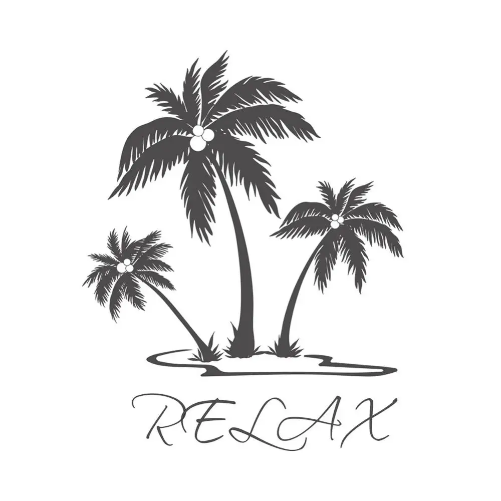 Creative Tropical Coconut Tree Wall Sticker Living Room Sofa Background Home Decoration Removable Mural Self-adhesive Stickers