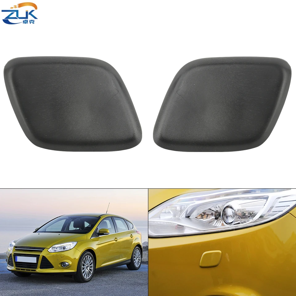 ZUK Front Bumper Headlight Headlamp Washer Nozzle Cover For FORD FOCUS MK3 2012 2013 2014 Unpainted