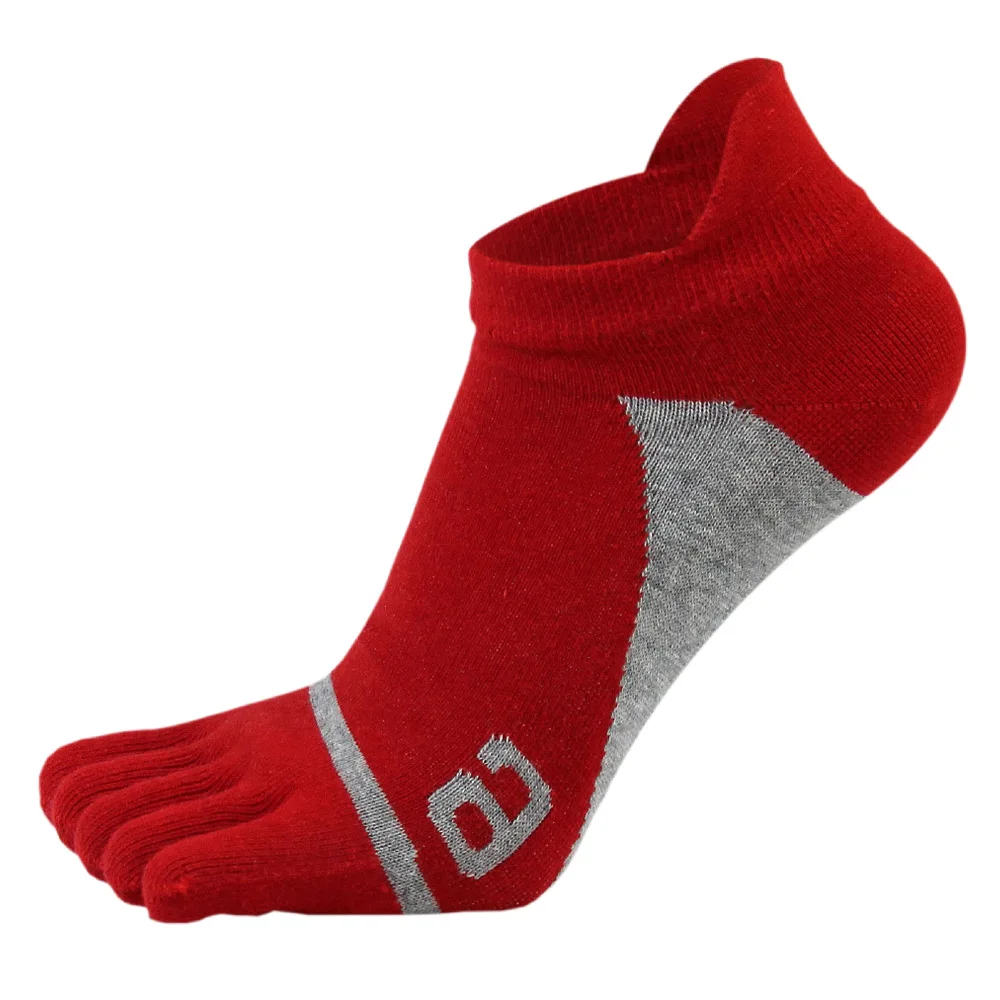 1/4 Pairs Cotton Toe Boat Socks Man Solid Compression Mesh Breathable Sweat-Absorbing Sport Fitness Casual 5 Finger Ankle Socks