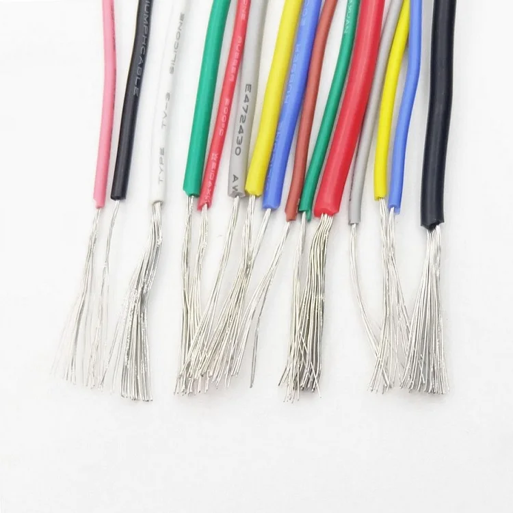 1M 18AWG Silicone Rubber Wire Electron Copper Wire Insulated LED Lamp Lighting Cable Soft Flexible High Temperature Line UL3135