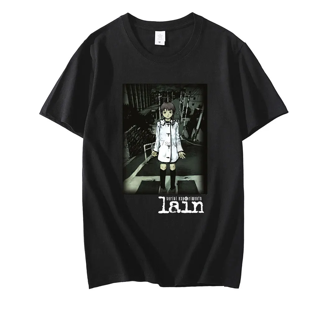 Serial Experiments Lain Oversized T-Shirt Men Cotton T Shirt