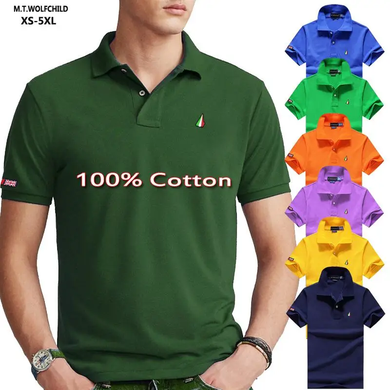 High Quality XS-5XL 220g Cotton New-Design Mens Polo Shirt Short Sleeve Casual Polos Homme Fashion Lapel Tees Clothing Male Tops