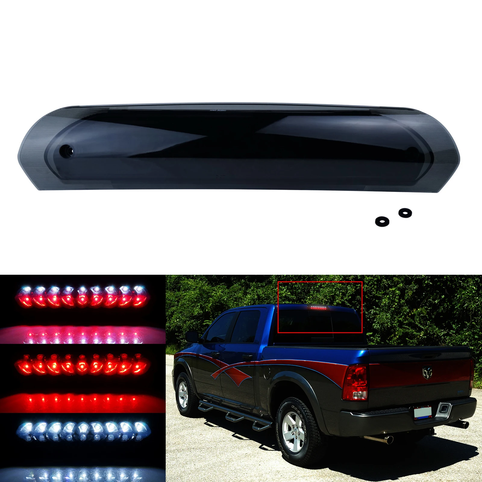 

3rd LED Tail High Brake Stop Light Cargo Lamp Smoke Fit Dodge Ram Truck 2002-09