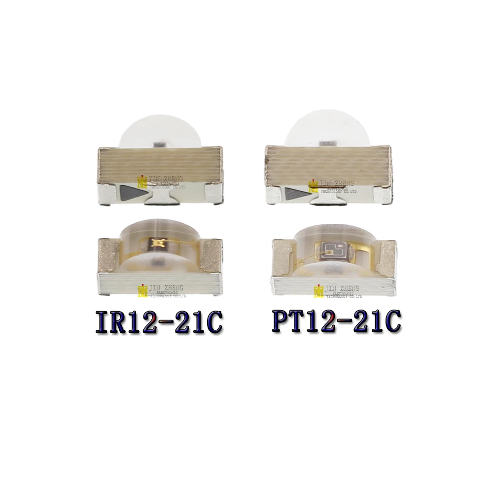 10 pçs/lote PT12-21C/tr8 IR12-21C/tr8 100% novo original 1206 smd led lado infravermelho receber tubo de transmissão