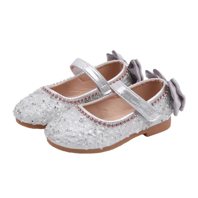 

Rhinestones Toddler Girl Shoe Baby Party Leather Shoes 2020 Autumn Bow Kids Small Girl Shoes Student 1 2 4-6 7 8 9 10 11 12 Year