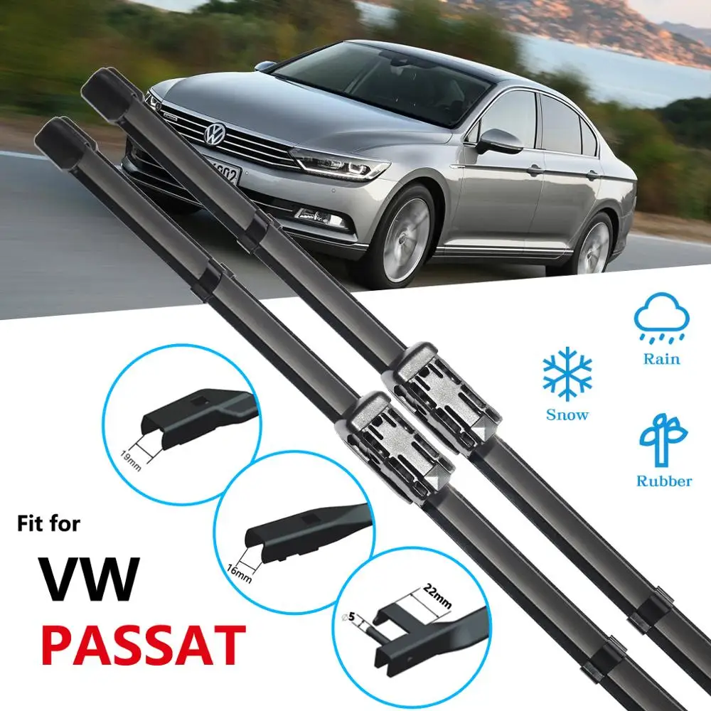 for Volkswagen VW Passat B5 B6 B7 B8 2002~2019 Wiper Blade Car Accessories Stickers Front Windshield Wipers 2003 2010 2016 2018