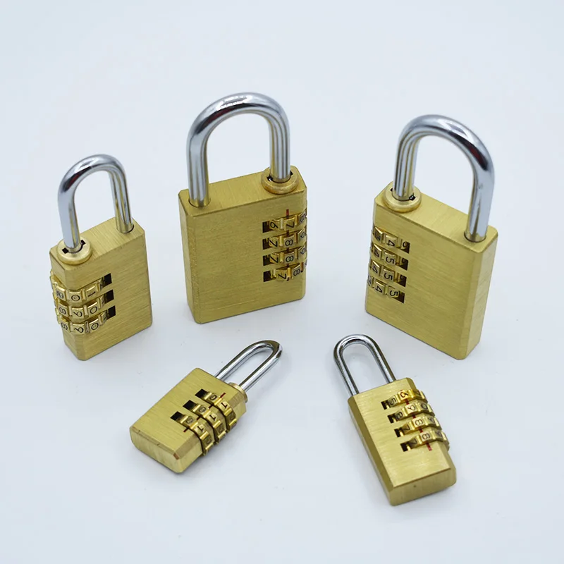 Solid Brass Copper Security Padlock Password Combination Suitcase Luggage Metal Code Lock for Gym Digital Locker