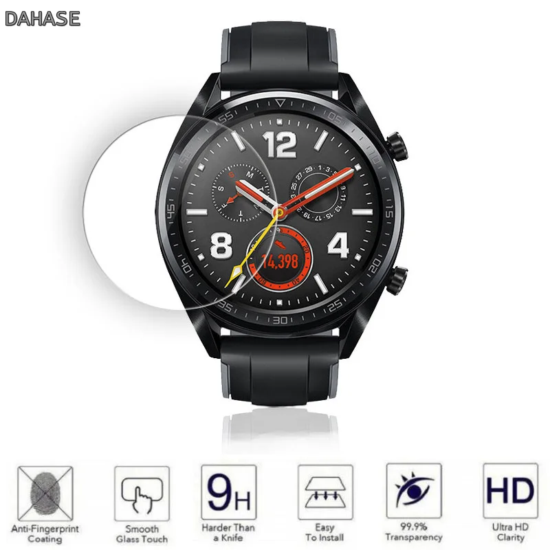 2pcs For Huawei Watch GT Tempered Glass Screen Protector Anti Explosion Anti-Shatter Protective Screen Film Guard
