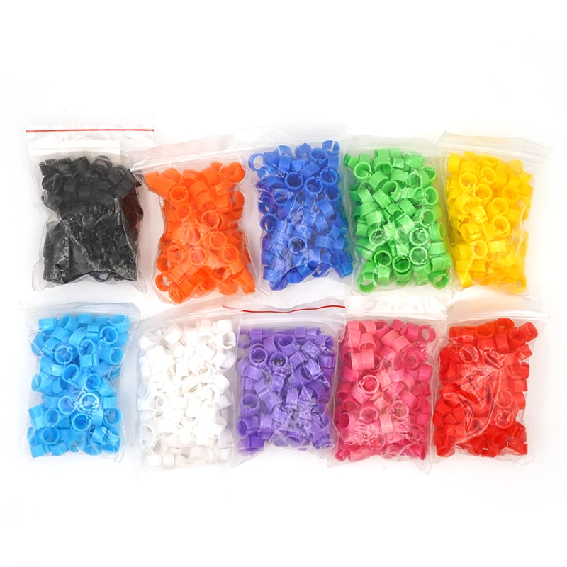 100 Pcs Pigeon Foot Rings No Words and Numbers Birds Colored Rings Birds Training Supplies Inner Diameter 8mm Identify Pigeons