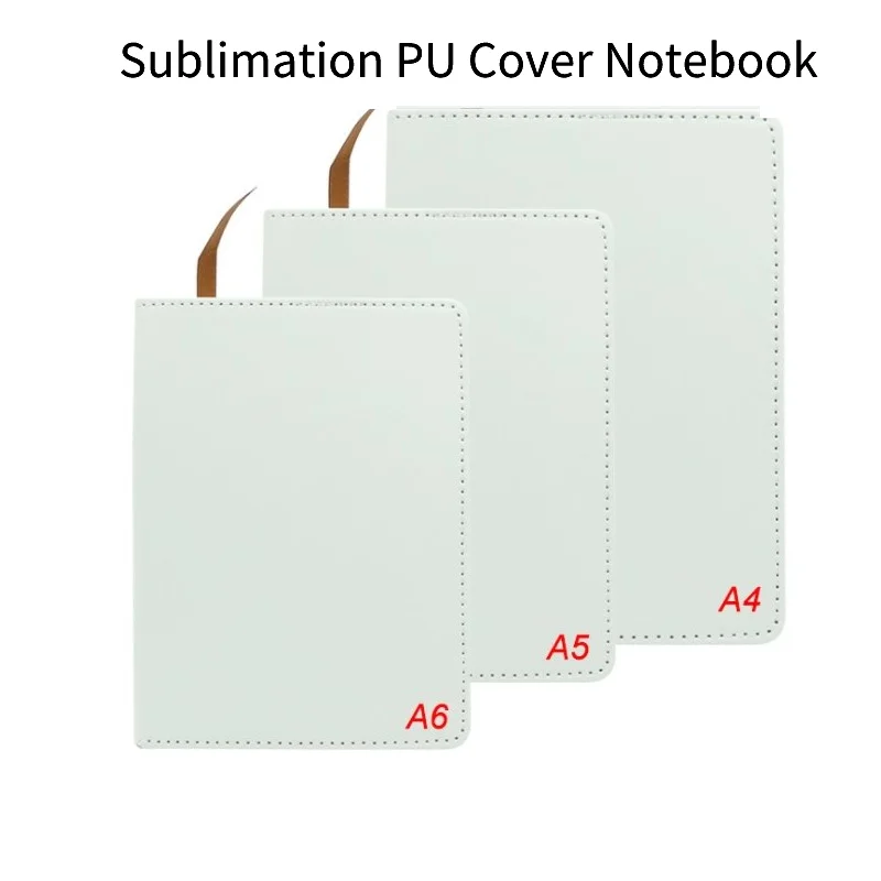 Sublimation Blank PU Leather Cover Notebooks Soft Surface Notebook Customize Heat Transfer Printing Note Book For Office etc.